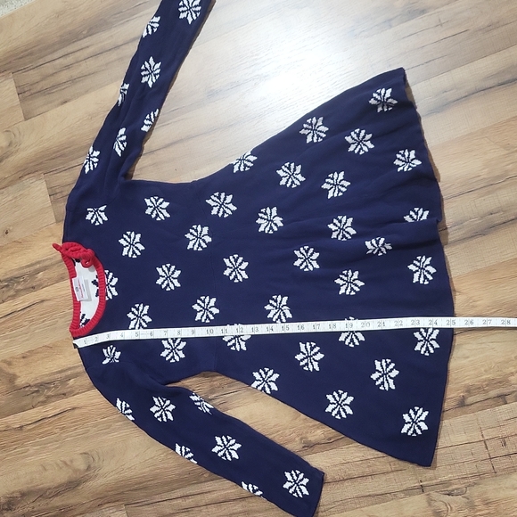 HANNAH ANDERSSON 100% Combed Cotton Blue Snowflake Sweater Dress - 120 - Picture 8 of 10